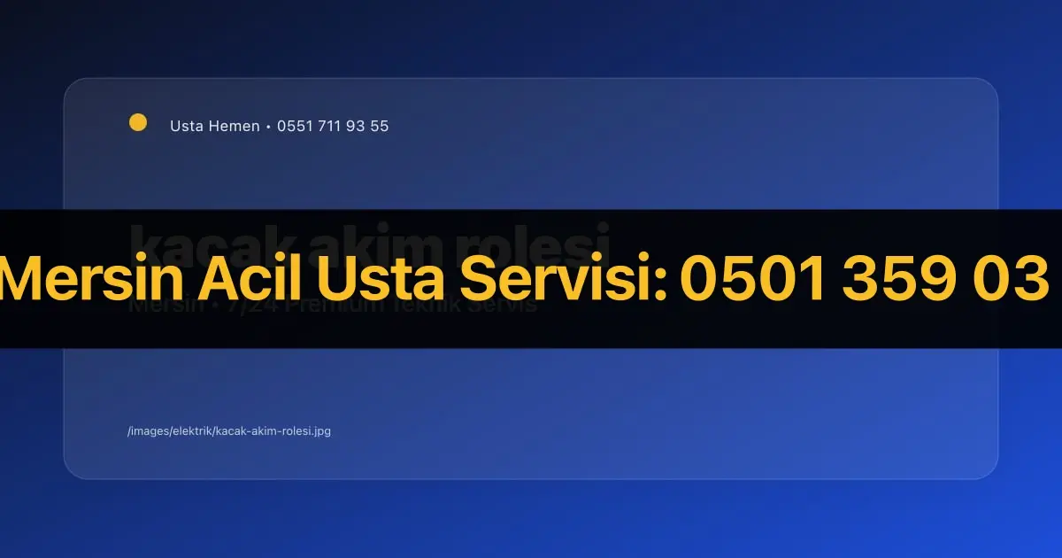 Kaçak Akım Rölesi Neden Atar? Tespit ve Çözüm Rehberi | Mersin - İlgili Elektrik Rehberi | Usta Hemen Mersin