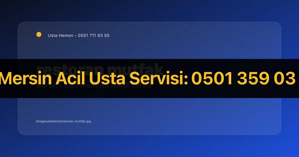 Restoran Mutfağı Acil Elektrik Servisi Mersin | B2B Elektrikçi | Usta Hemen - Mersin Elektrikçi Rehberi | Usta Hemen