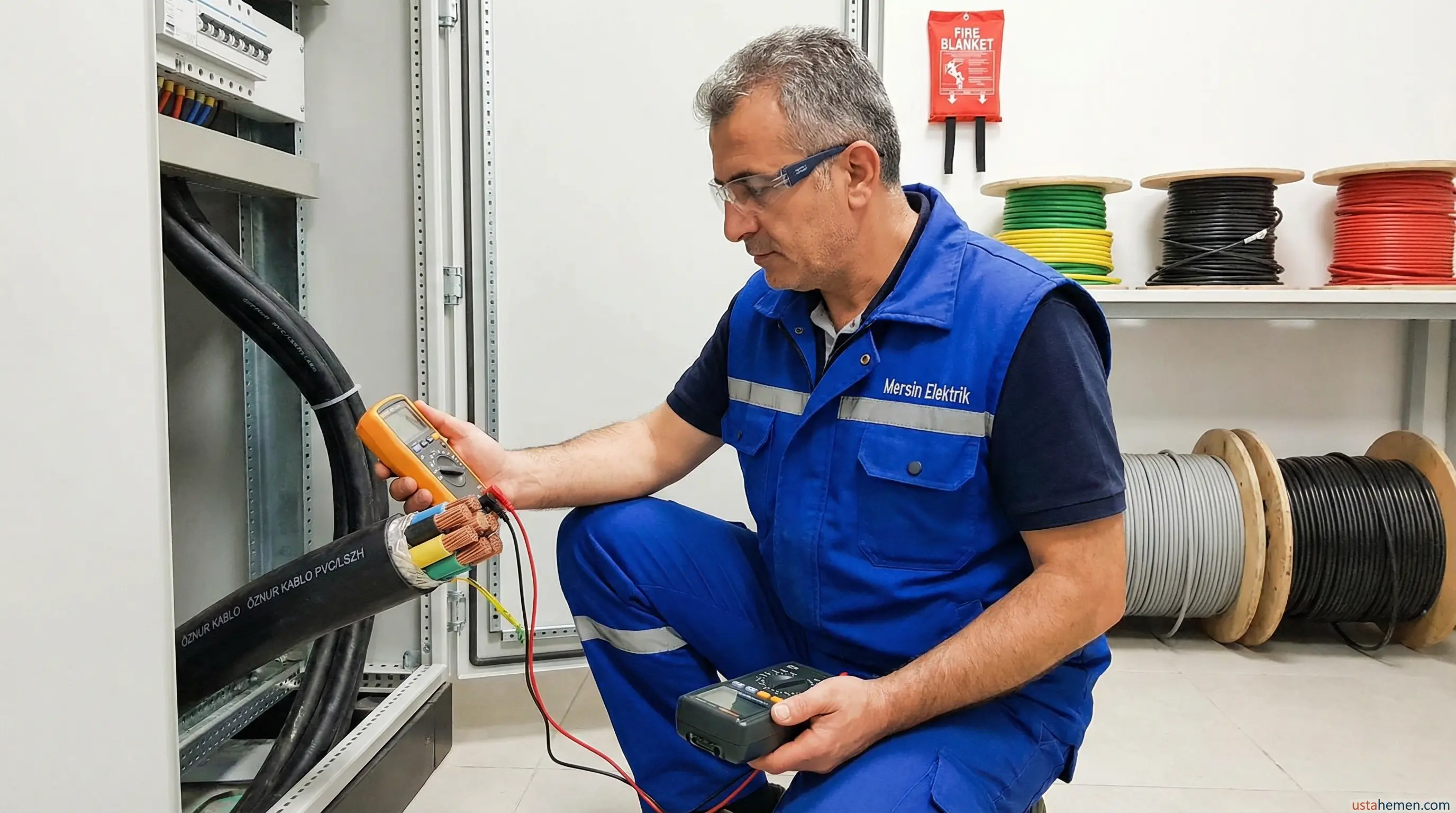 (0 551) 711 93 55 | Elektrik Kablosu Kaç Derecede Erir? Mersin 2026 - Mersin Elektrikçi Rehberi | Usta Hemen