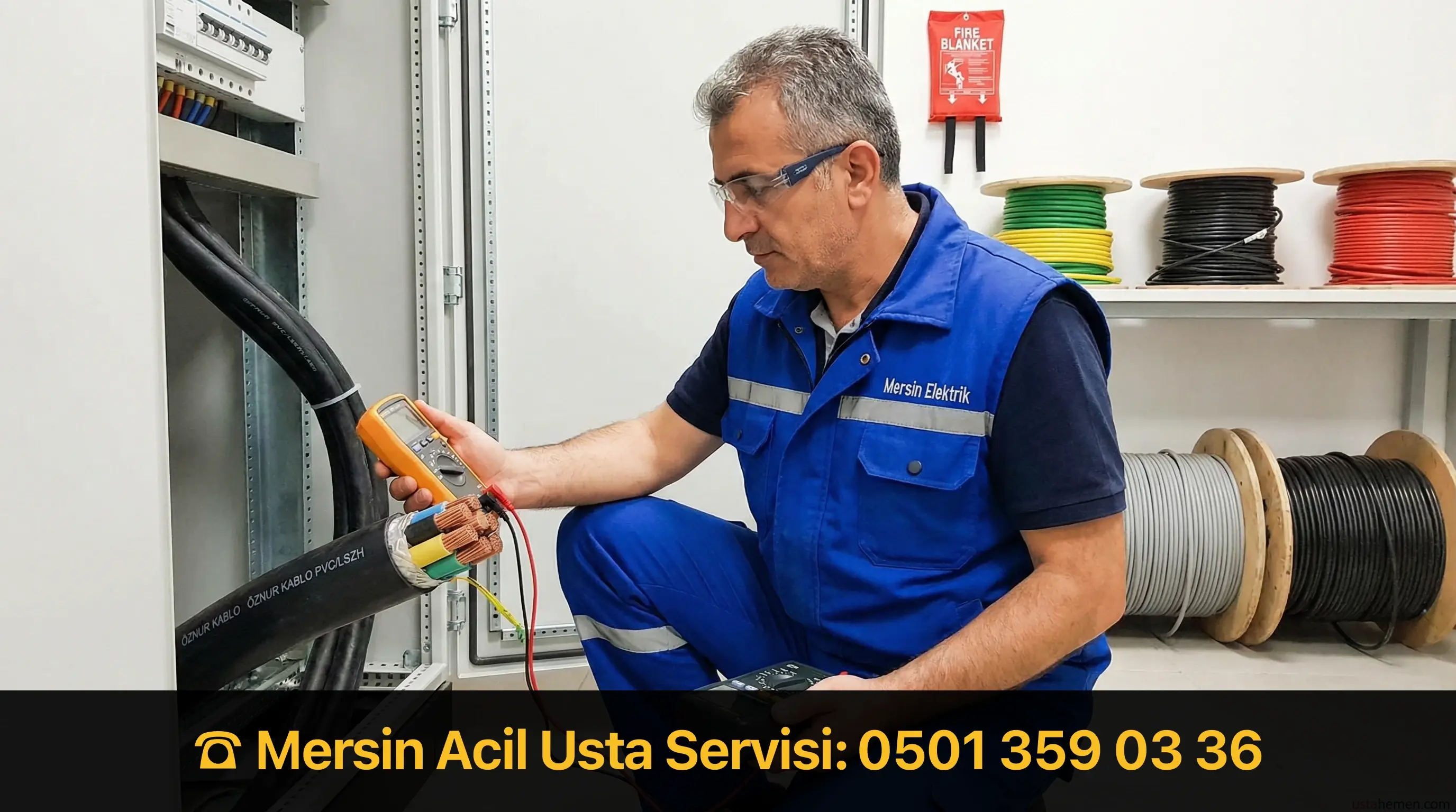 0 532 588 08 54 | Elektrik Kablosu Kaç Derecede Erir? Mersin 2026 - Mersin Elektrikçi Rehberi | Usta Hemen